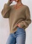 Plain Cotton Casual Regular Fit Sweater