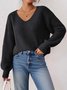 Plain Cotton Casual Regular Fit Sweater