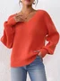 Plain Cotton Casual Regular Fit Sweater