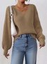Plain Cotton Casual Regular Fit Sweater