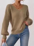 Plain Cotton Casual Regular Fit Sweater