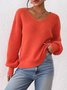 Plain Cotton Casual Regular Fit Sweater