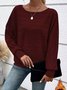 Casual Plain Crew Neck Blouse