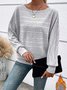 Casual Plain Crew Neck Blouse