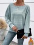 Casual Plain Crew Neck Blouse