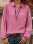 Shawl Collar Casual Plain Shirt