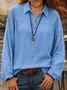 Shawl Collar Casual Plain Shirt