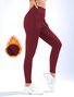 Women's Warm High Waist Casual Sports Leggings Autumn And Winter Plus Fleece Yoga Tights