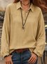 Shawl Collar Casual Plain Shirt