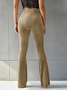 Women's  Elastic Waist H-Line Flare Pants Daily Going Out Pants Gray Casual Split Joint Plain Spring/Fall Pants