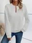 Sports Embossed Loose V Neck Sweatshirt
