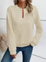Sports Embossed Loose V Neck Sweatshirt