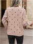 Casual Polka Dots Loose Crew Neck Sweater