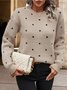 Casual Polka Dots Loose Crew Neck Sweater