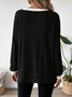 Women Plain Crew Neck Casual Long Sleeve T-shirt