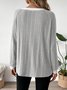 Women Plain Crew Neck Casual Long Sleeve T-shirt