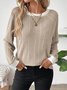 Women Plain Crew Neck Casual Long Sleeve T-shirt