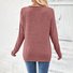 Women Plain V Neck Casual Long Sleeve T-shirt