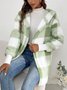 Plaid Urban Pocket Stitching Hooded Jacket