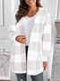 Plaid Urban Pocket Stitching Hooded Jacket
