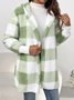 Plaid Urban Pocket Stitching Hooded Jacket