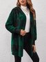 Plaid Urban Pocket Stitching Hooded Jacket