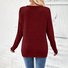 Women Plain V Neck Casual Long Sleeve T-shirt