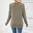 Women Plain V Neck Casual Long Sleeve T-shirt