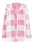 Plaid Urban Pocket Stitching Hooded Jacket