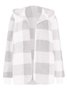Plaid Urban Pocket Stitching Hooded Jacket