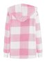 Plaid Urban Pocket Stitching Hooded Jacket