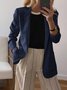 Casual Regular Sleeve Plain Lapel Collar Blazer
