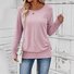 Women Plain Crew Neck Casual Long Sleeve T-shirt