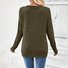 Women Plain V Neck Casual Long Sleeve T-shirt