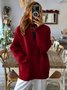 Casual Plain V Neck Cardigan