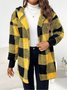 Plaid Urban Pocket Stitching Hooded Jacket