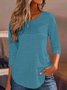 Women Plain Crew Neck Casual Long Sleeve T-shirt