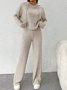Women's Embossed Plain Daily Going Out Two-Piece Set Purple Casual Spring/Fall Top With Pants Matching Set
