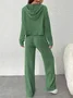 Women's Embossed Plain Daily Going Out Two-Piece Set Purple Casual Spring/Fall Top With Pants Matching Set
