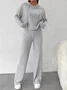 Women's Embossed Plain Daily Going Out Two-Piece Set Purple Casual Spring/Fall Top With Pants Matching Set