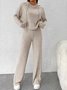 Women's Embossed Plain Daily Going Out Two-Piece Set Purple Casual Spring/Fall Top With Pants Matching Set