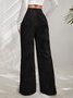 Women's  Elastic Waist H-Line Wide Leg Pants Daily Going Out Pants Deep Brown Casual Split Joint Plain Spring/Fall Pants
