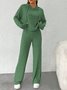 Women's Embossed Plain Daily Going Out Two-Piece Set Purple Casual Spring/Fall Top With Pants Matching Set