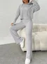 Women's Embossed Plain Daily Going Out Two-Piece Set Purple Casual Spring/Fall Top With Pants Matching Set