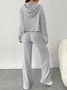 Women's Embossed Plain Daily Going Out Two-Piece Set Purple Casual Spring/Fall Top With Pants Matching Set
