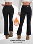 Women's winter high waist elastic plus velvet flared pants slim hip lift warm casual pants sports outdoor versatile