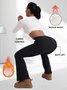 Women's winter high waist elastic plus velvet flared pants slim hip lift warm casual pants sports outdoor versatile