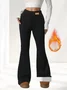 Women's winter high waist elastic plus velvet flared pants slim hip lift warm casual pants sports outdoor versatile