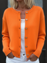 Casual Stand Collar Wool/Knitting Cardigan