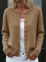 Casual Stand Collar Wool/Knitting Cardigan